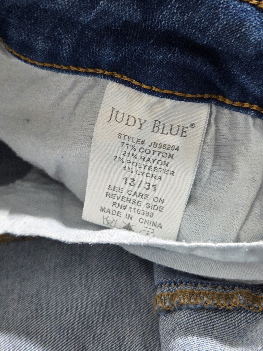 Judy Blue Women's Stretch Denim Jeans Super Flare Legs 13/31 Rough Hem - Picture 5 of 13